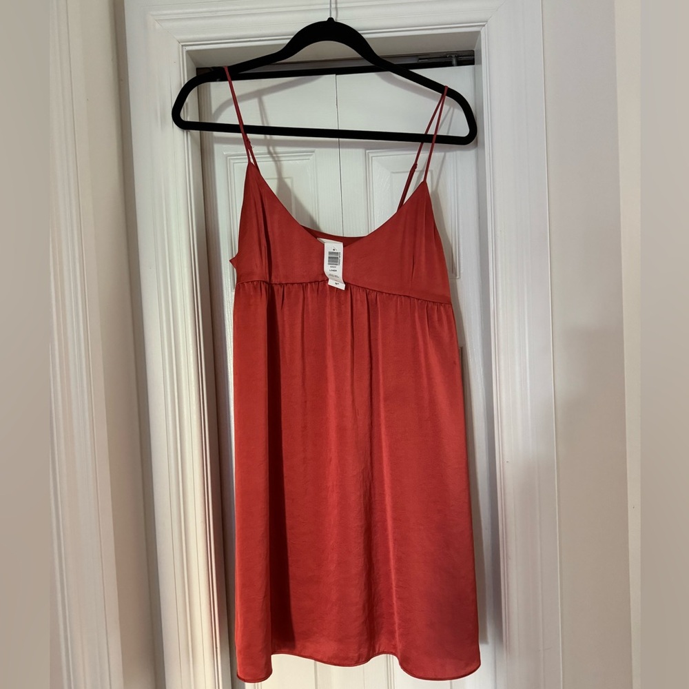 Aritzia Lover Satin Mini Dress in Rosy Red